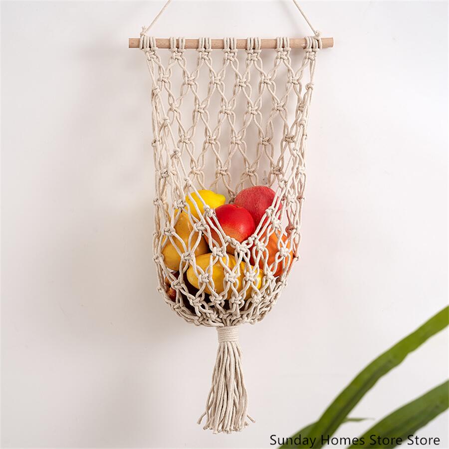 Food Storage In Cabinets - Cesta de macramé para almacenamiento de