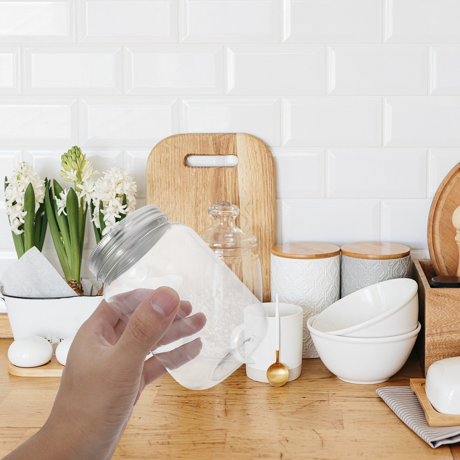 Food Storage With Lids - Juego de 4 recipientes herméticos para