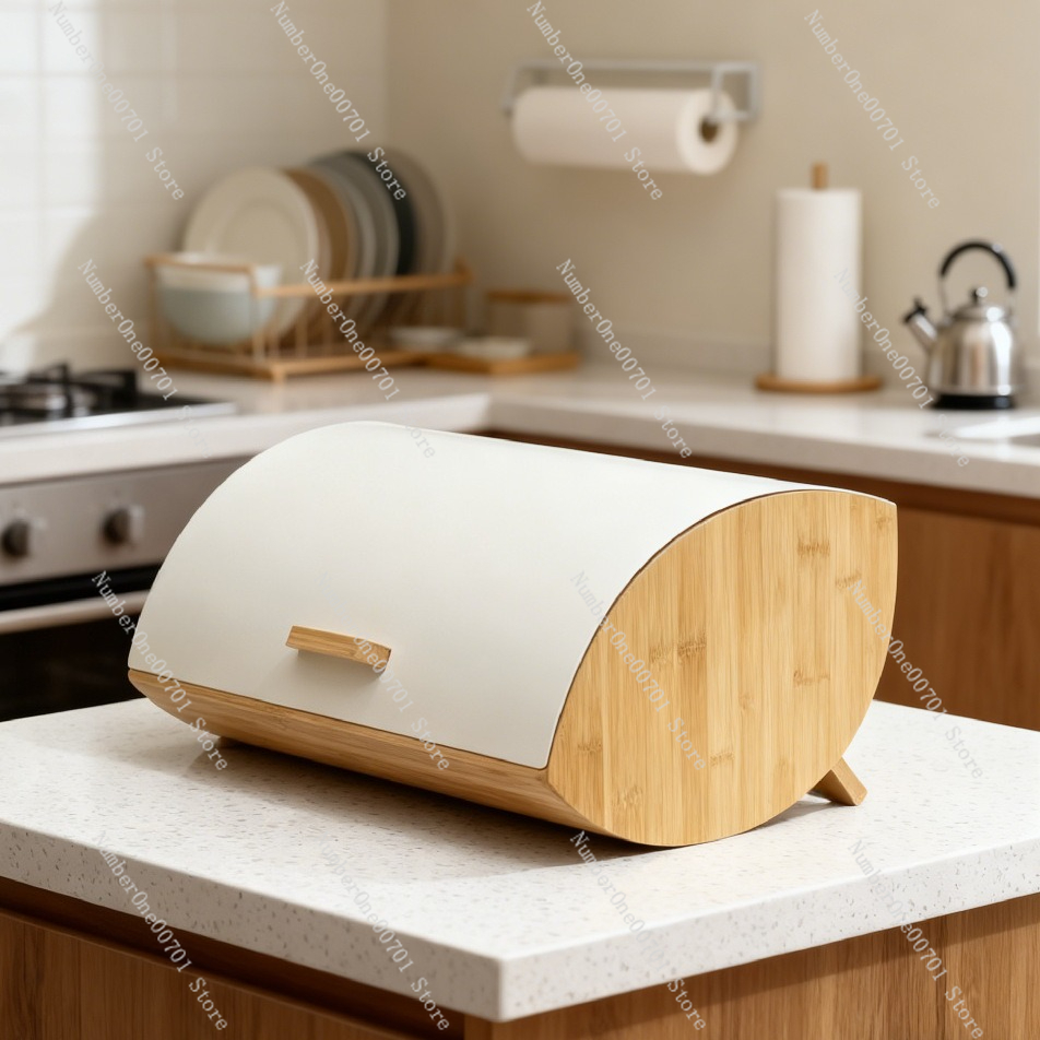 Bread Box Bamboo - Caja Metálica para Guardar Pan con