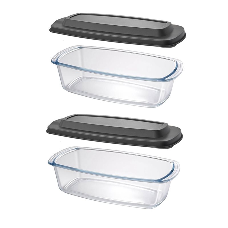 Food Storage Glass Containers Large - Paquete de 2 moldes grandes para