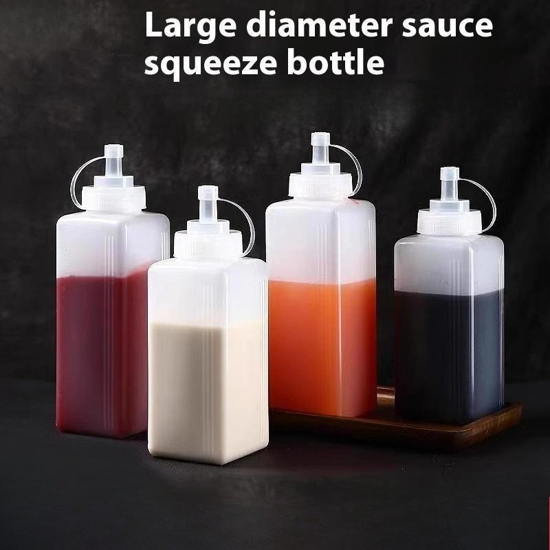 Condiment Squeeze Bottle - Botella de plástico de boca ancha,