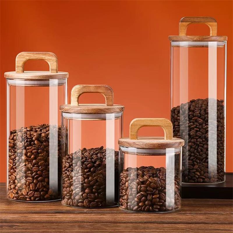 Food Storage Glass Containers - Tarro de vidrio transparente con tapa