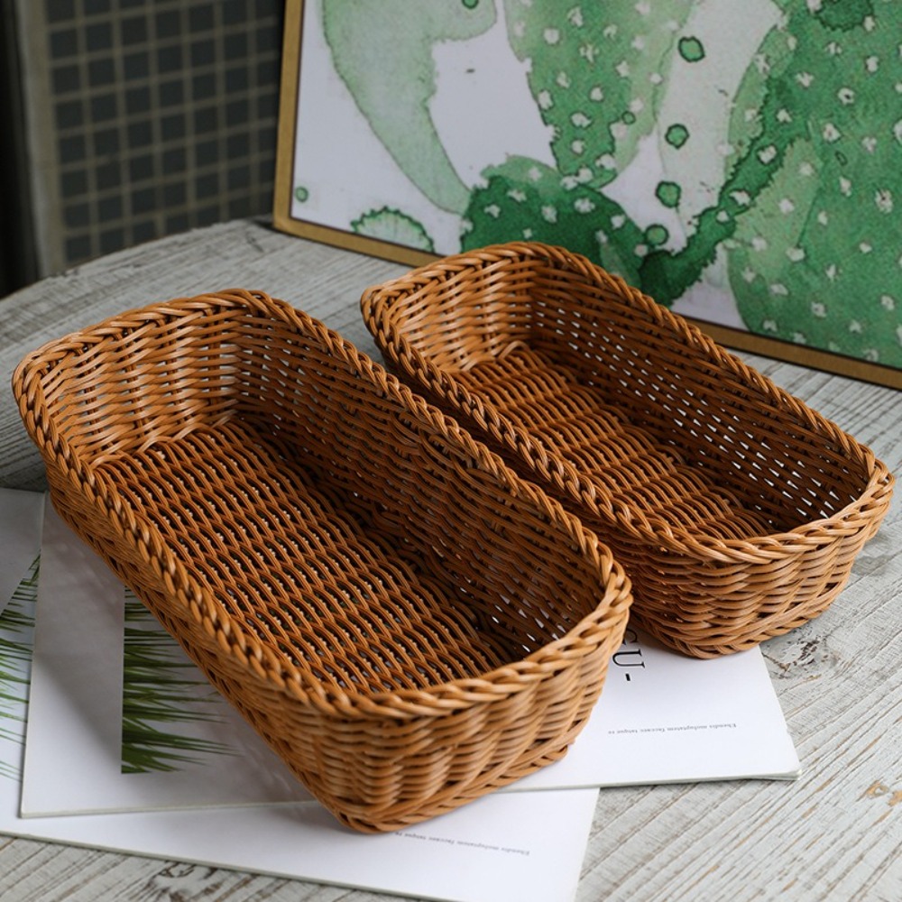 Bread Box Bamboo - Cesta de almacenamiento de mimbre de