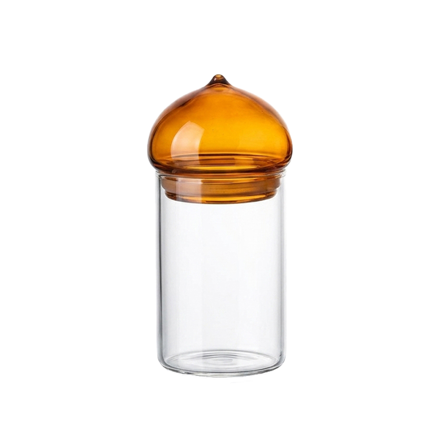 Food Storage Glass Containers - Frasco de vidrio con tapa ámbar,