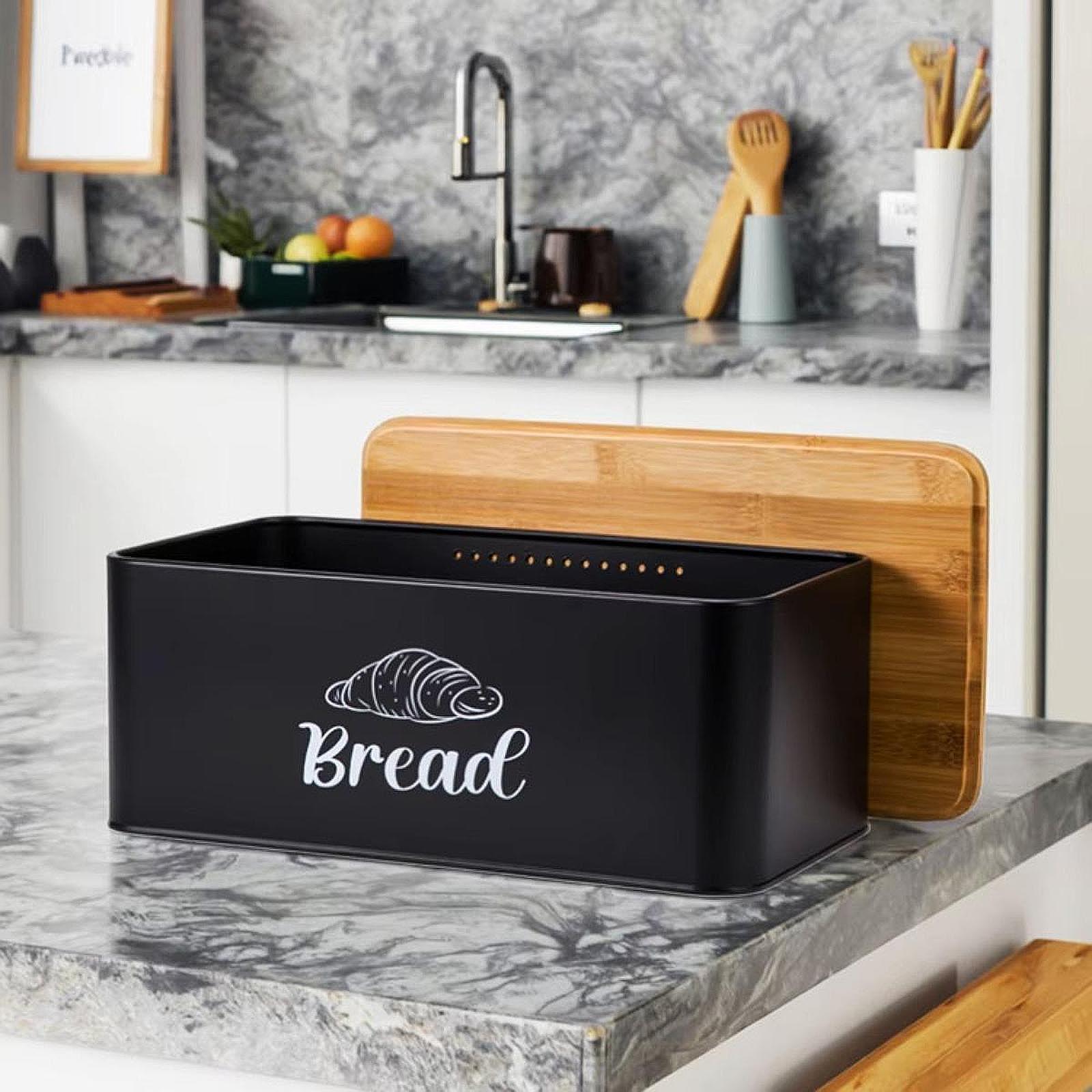 Bread Box Bamboo - Contenedor para Guardar Pan, Caja de