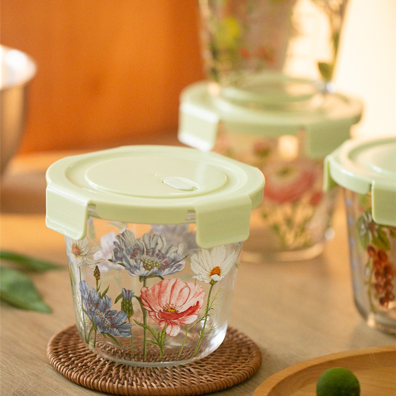 Food Storage Glass Round - Caja de almacenamiento de alimentos con