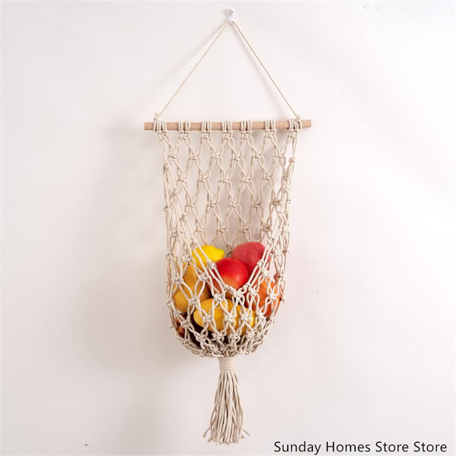 Cesta de macramé para almacena - Food Storage In Cabinets reseña y precio
