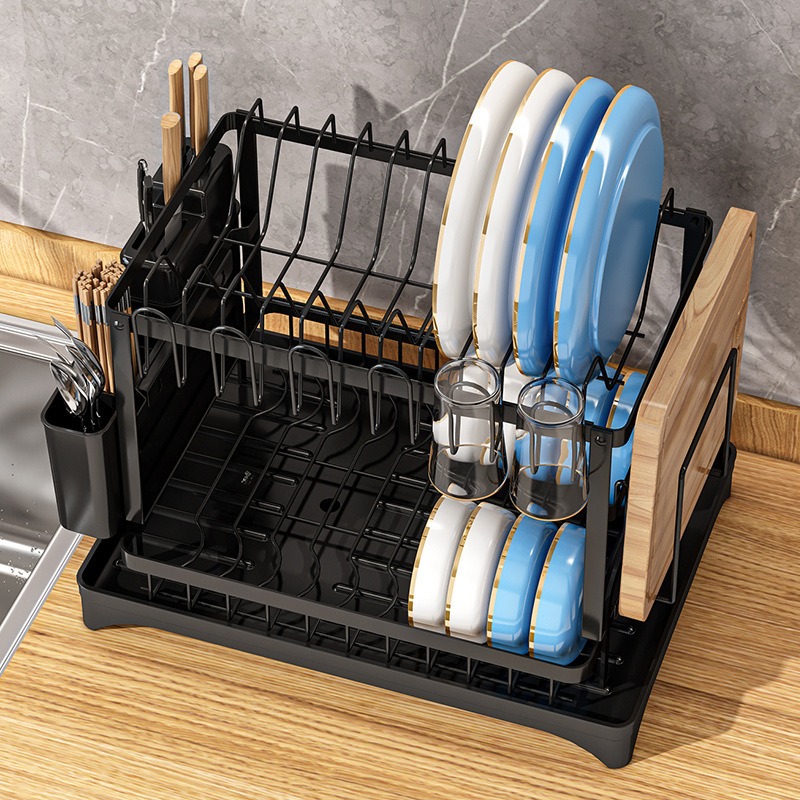 Escurridor de platos de doble  - Food Storage Rack reseña y precio