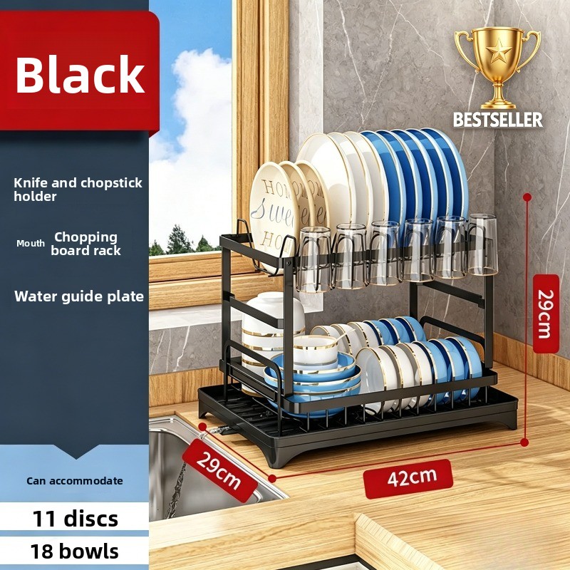 Escurridor de platos de doble  - Food Storage Rack reseña y precio