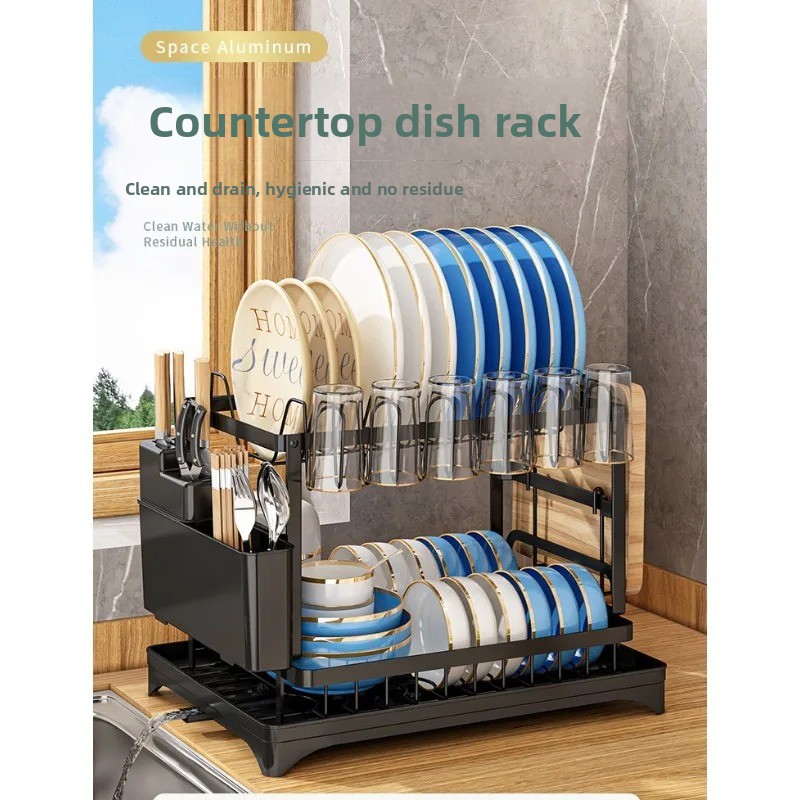 Escurridor de platos de doble  - Food Storage Rack reseña y precio