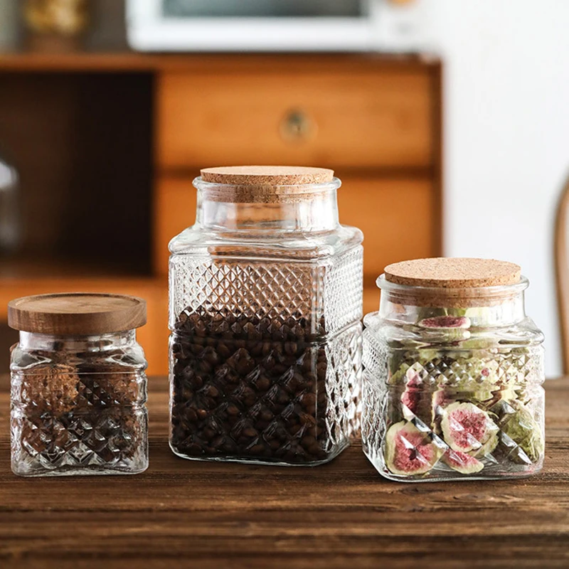 Tarro sellado de vidrio de gra - Food Storage Jars With Wooden Lids reseña y precio