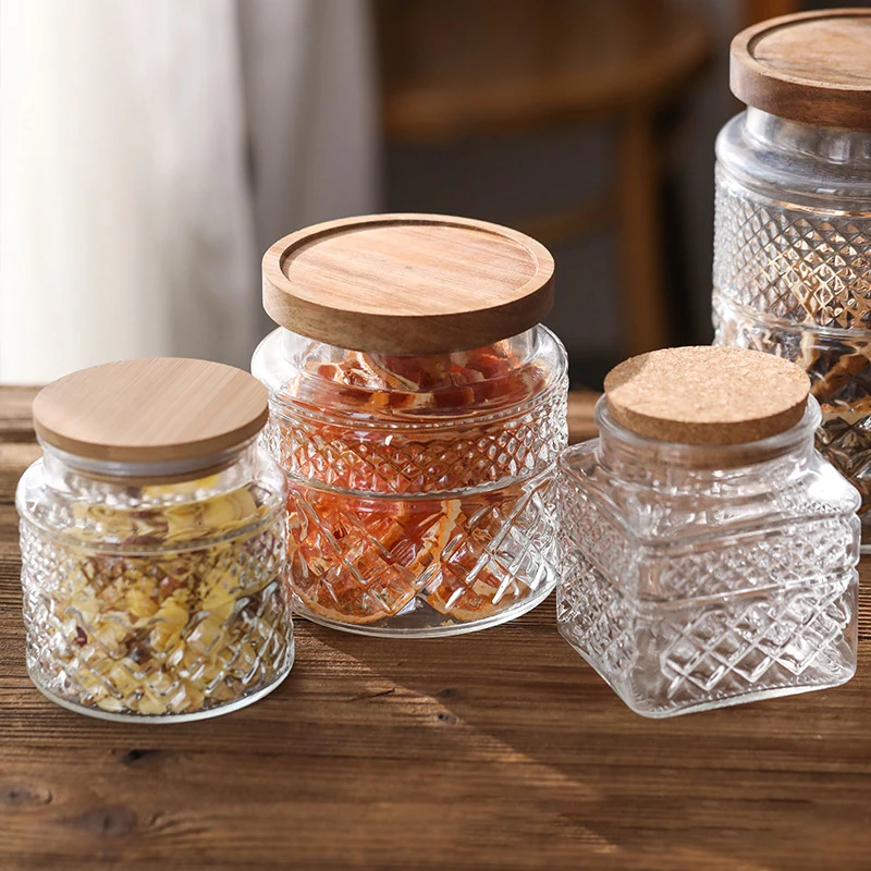 Tarro sellado de vidrio de gra - Food Storage Jars With Wooden Lids reseña y precio