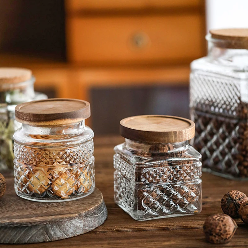 Tarro sellado de vidrio de gra - Food Storage Jars With Wooden Lids reseña y precio