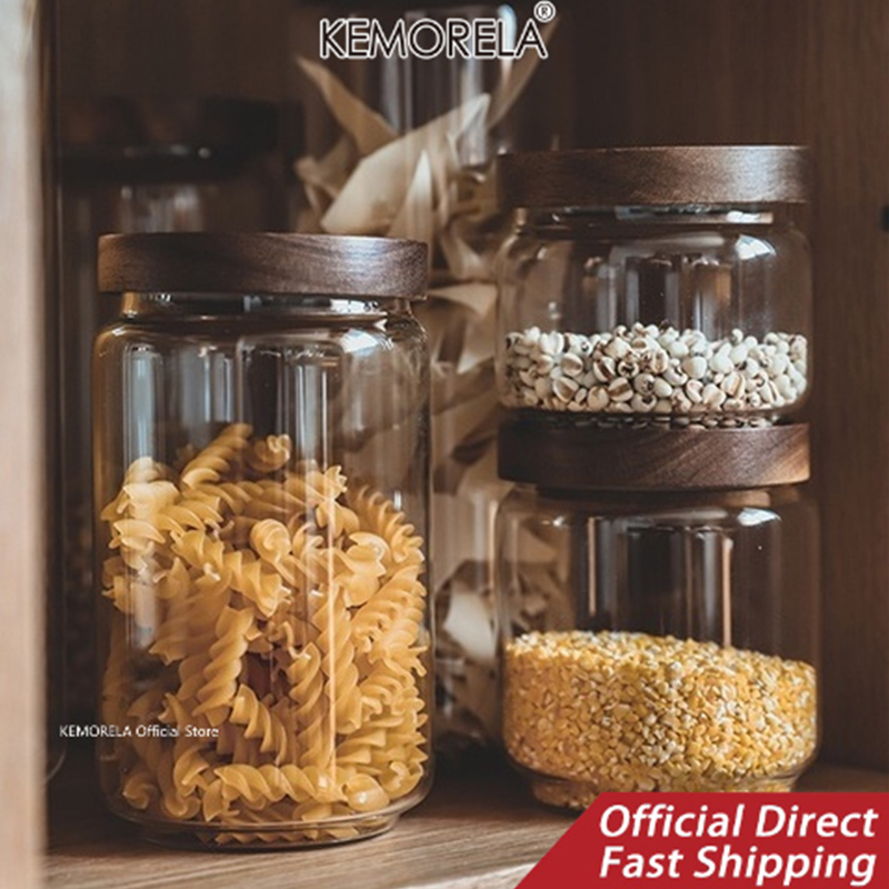 Tapa de madera, recipiente her - Food Storage Jars With Wooden Lids reseña y precio