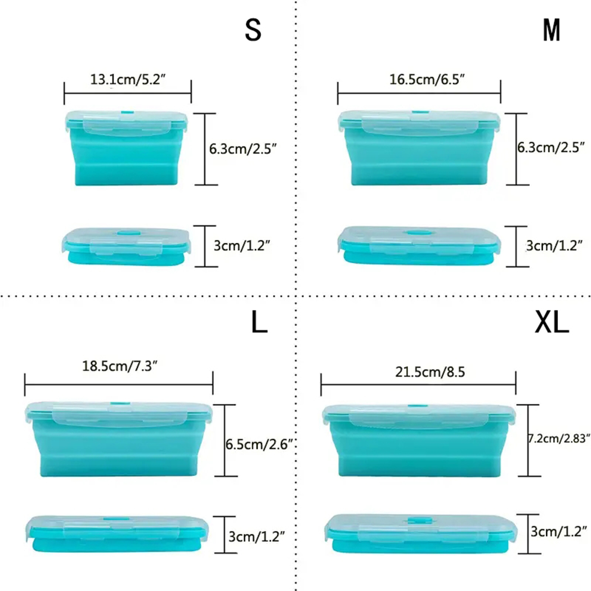 Contenedor Plegable de Silicon - Food Storage With Lids reseña y precio
