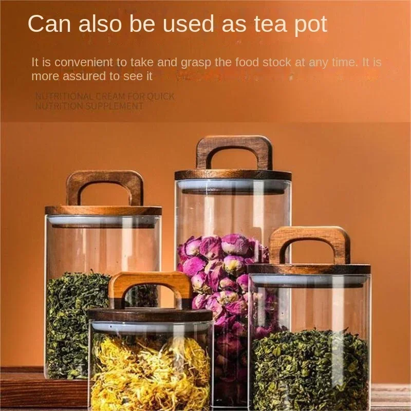 Tarro de vidrio con tapa de ma - Food Storage Glass Containers Large reseña y precio