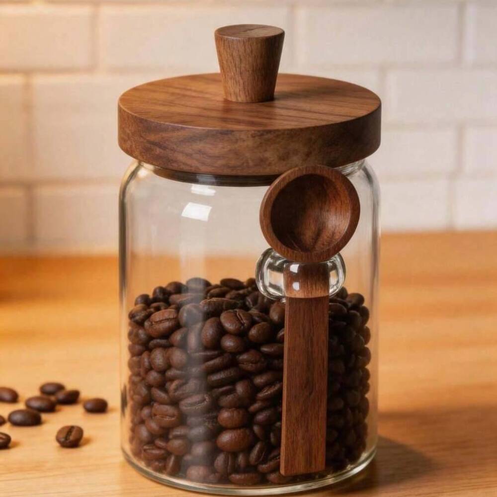 Juego de 3 tarros de vidrio tr - Food Storage Jars With Wooden Lids reseña y precio