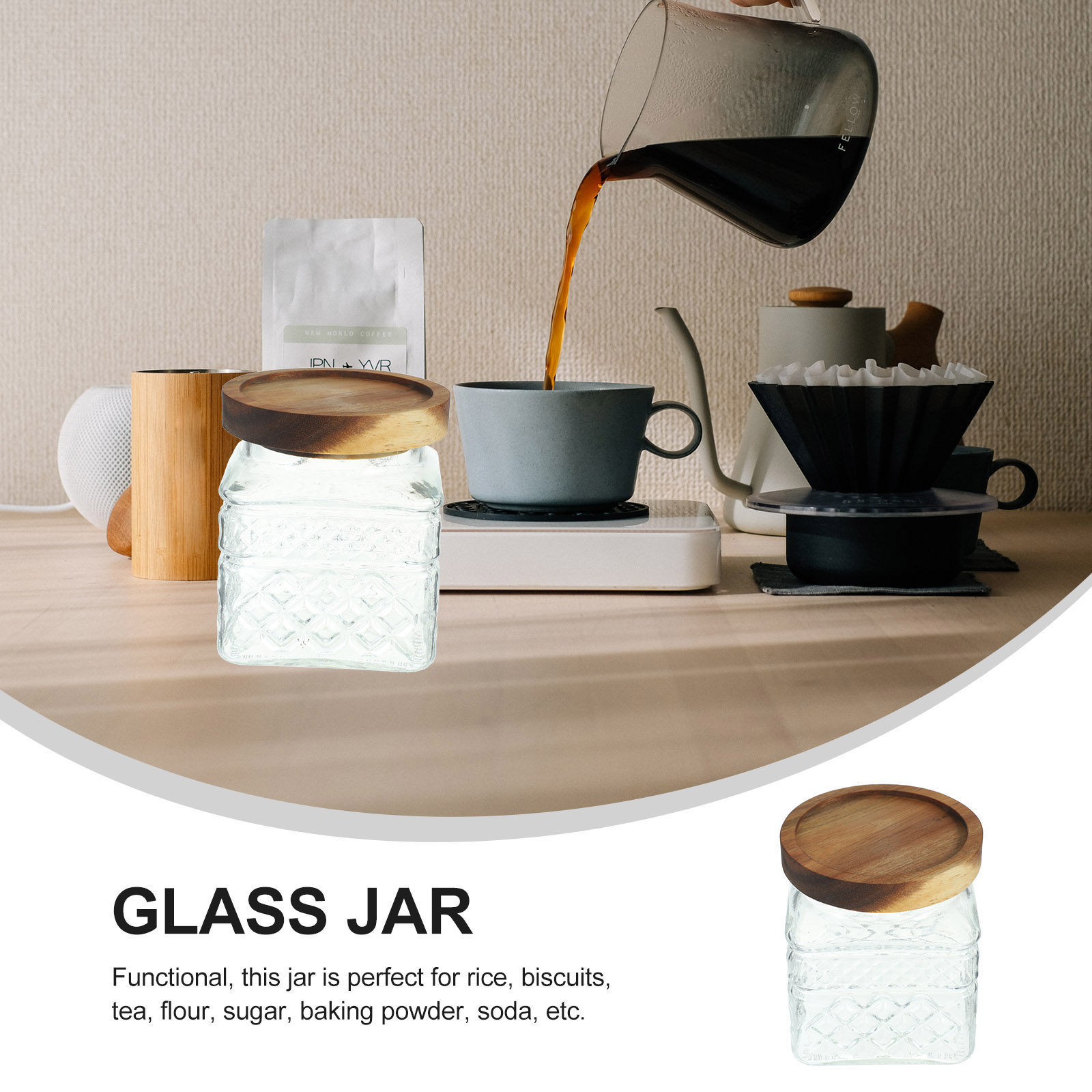 Tarro de almacenamiento de vid - Food Storage Jars With Wooden Lids reseña y precio