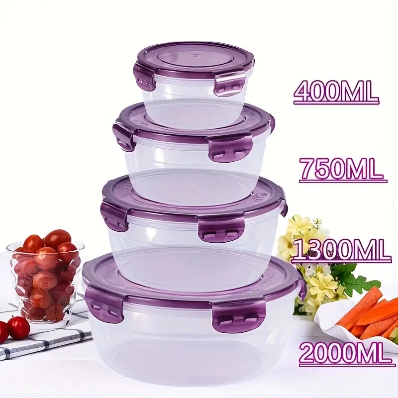 4 Recipientes de Plástico para - Food Storage Plastic Boxes reseña y precio