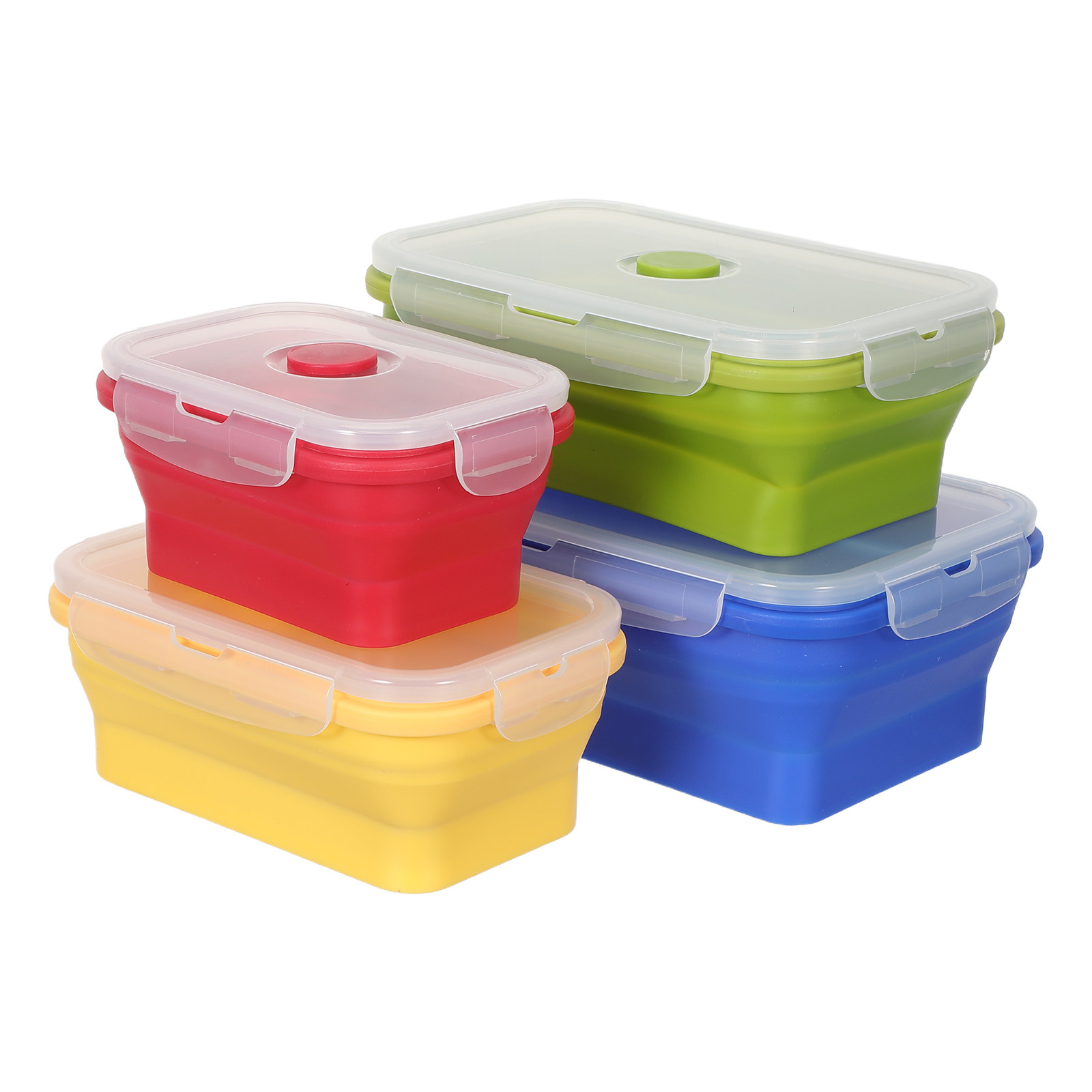 4 recipientes plegables de sil - Food Storage Home reseña y precio