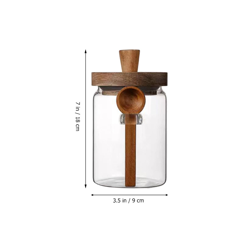 Recipiente de Vidrio Transpare - Food Storage Jars With Wooden Lids reseña y precio