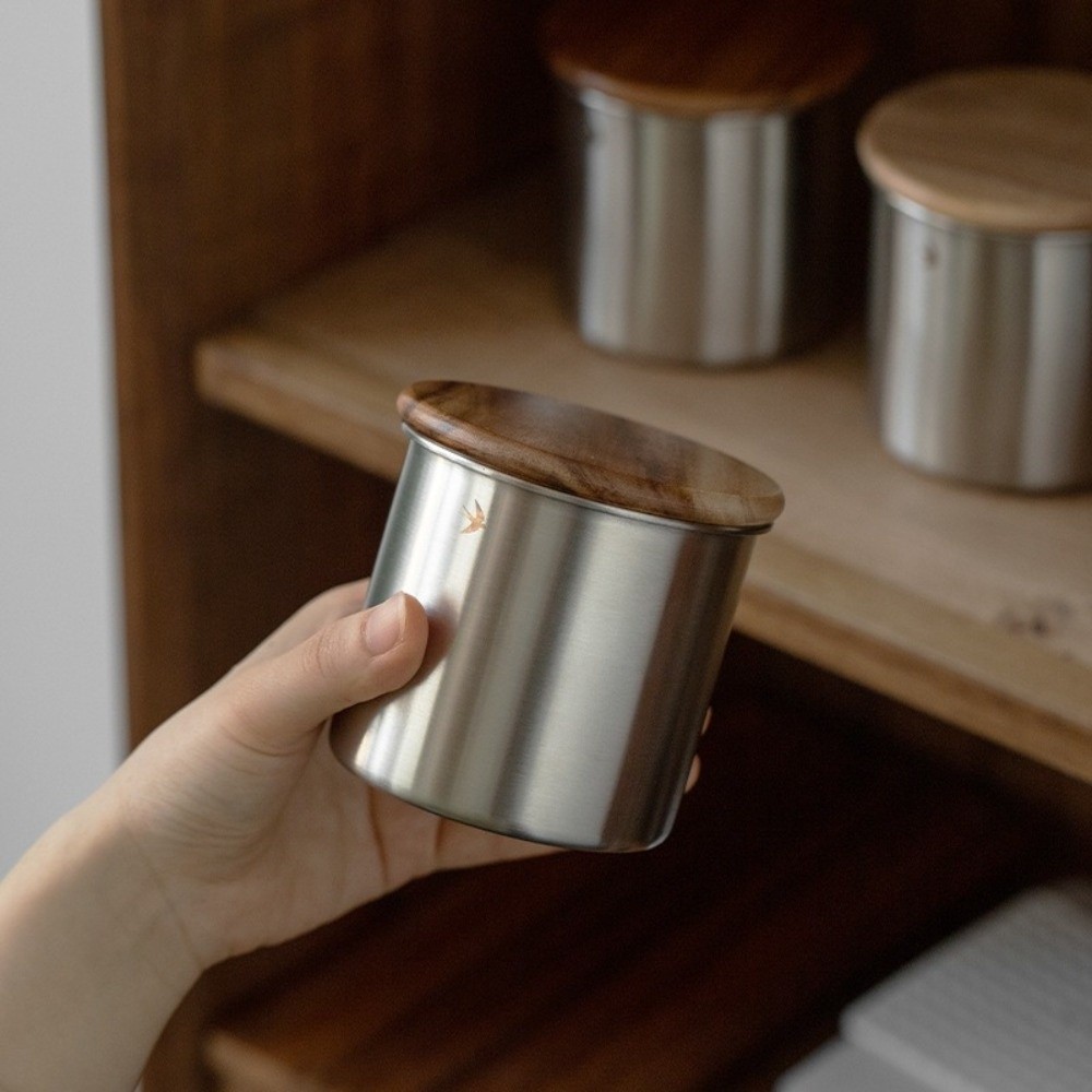 Nuevo tarro de acero inoxidabl - Food Storage Jars With Wooden Lids reseña y precio