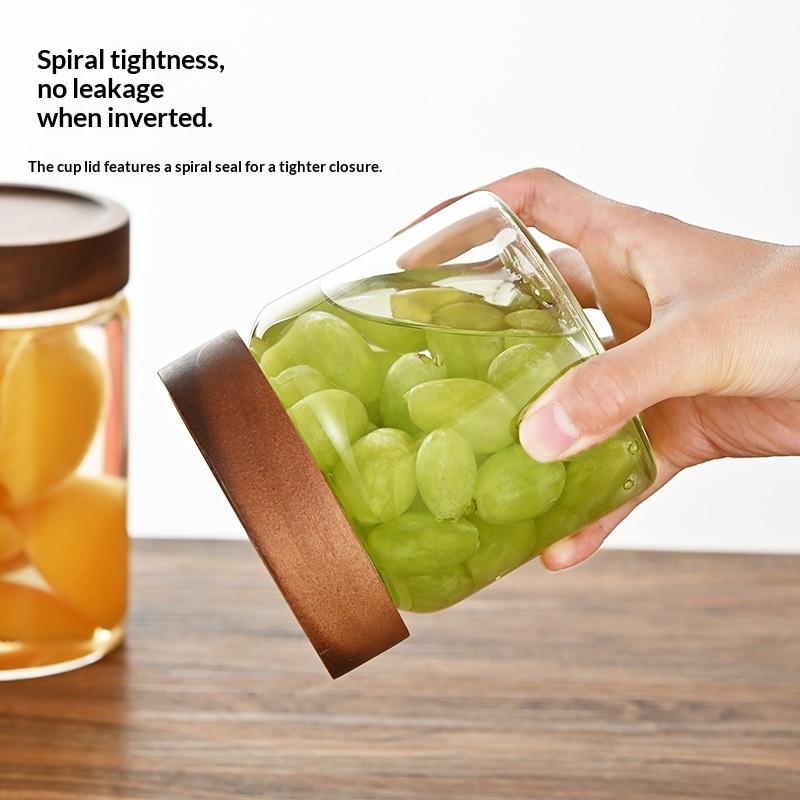 Recipiente de Vidrio Transpare - Food Storage Jars With Wooden Lids reseña y precio