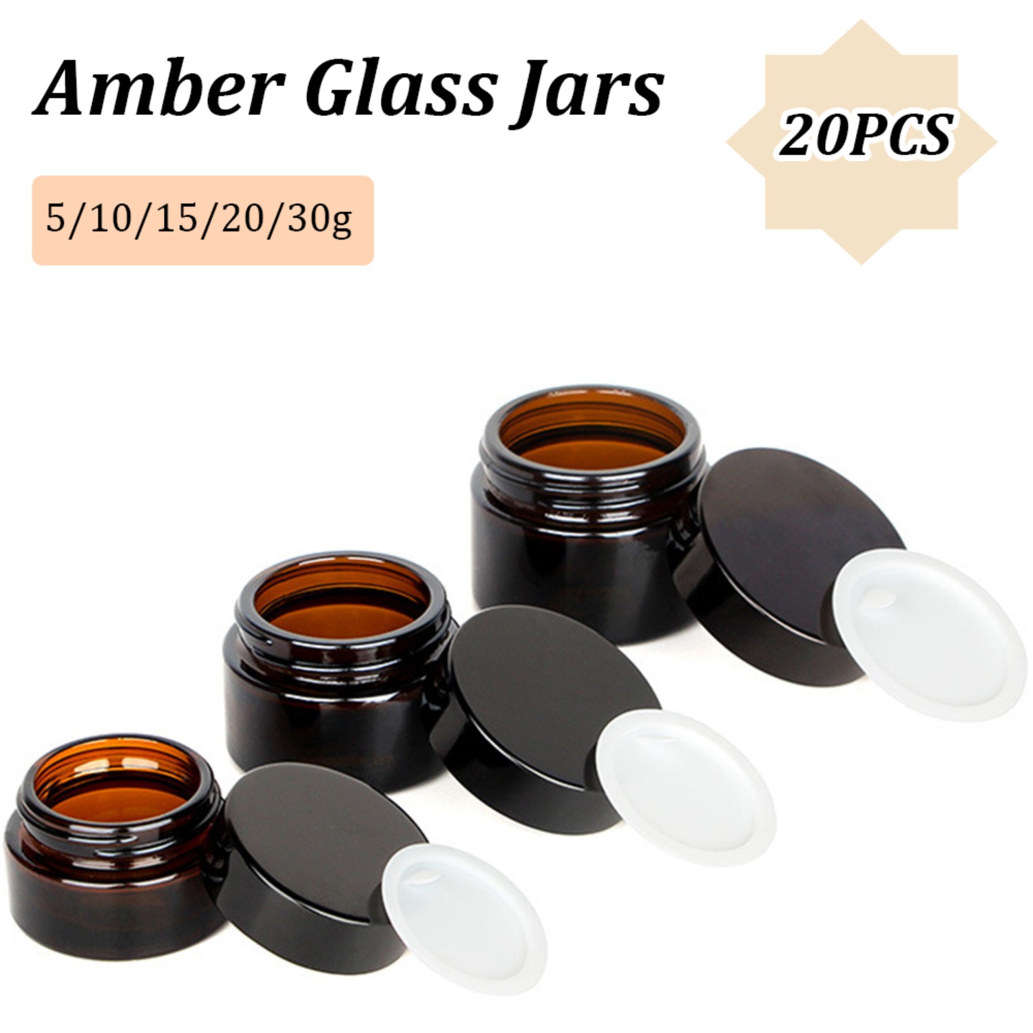 Frascos de vidrio ámbar pequeñ - Food Storage Glass Round reseña y precio