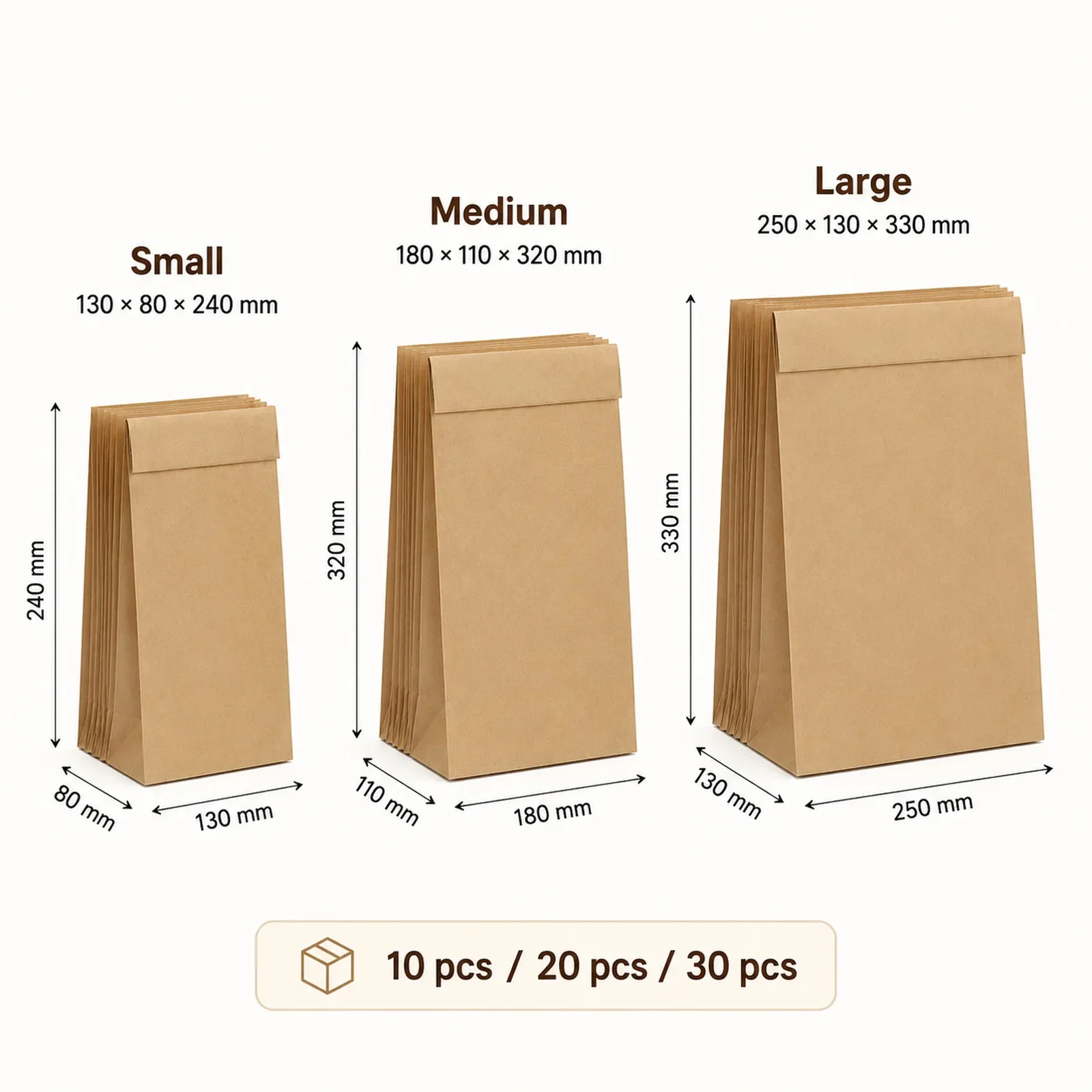 10-30 Bolsas Pequeñas de Papel - Food Storage Small reseña y precio