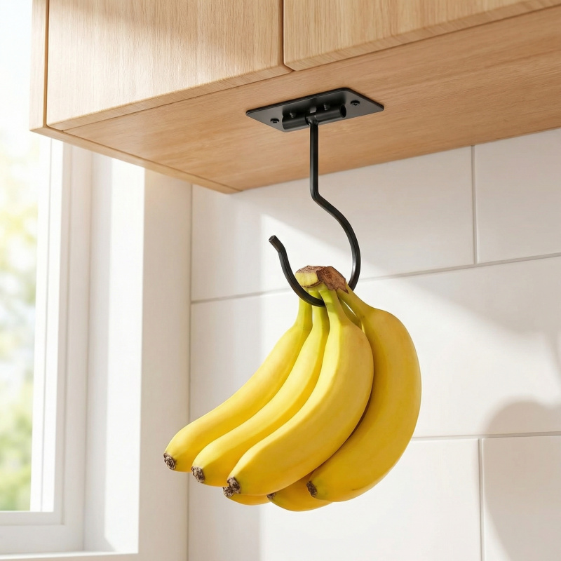 Gancho Adhesivo de Metal Negro - Food Storage Rack For Kitchen reseña y precio