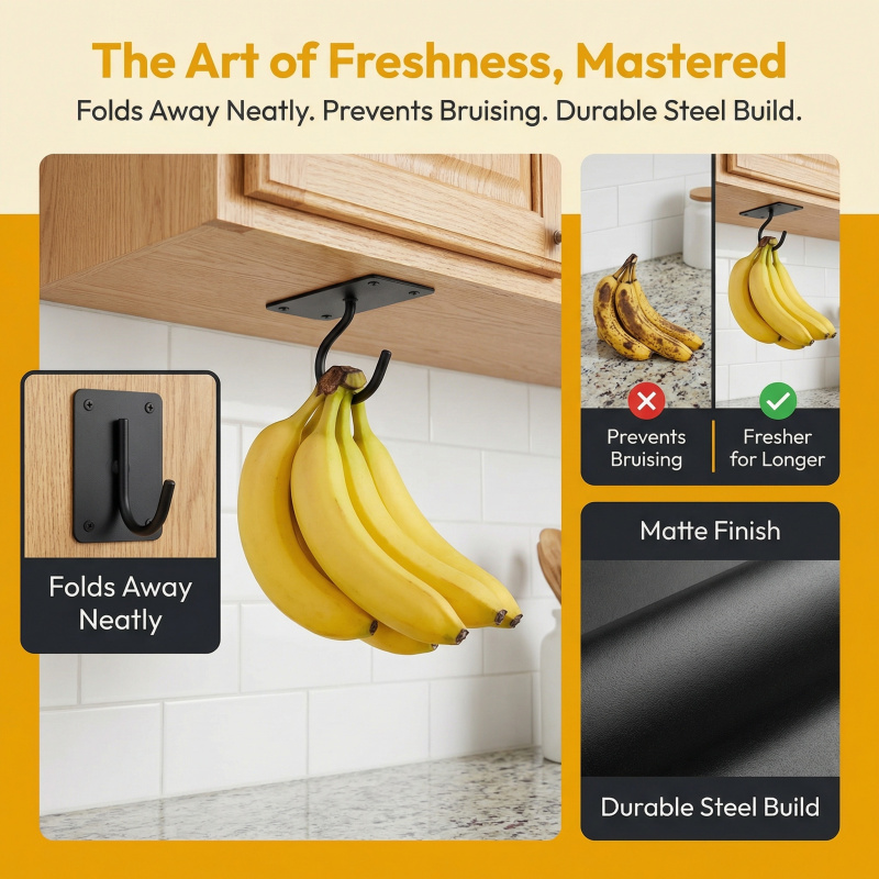 Gancho Adhesivo de Metal Negro - Food Storage Rack For Kitchen reseña y precio