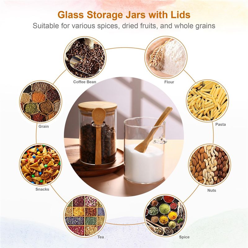 J1UL1N: Frascos de vidrio tran - Food Storage Glass Round reseña y precio